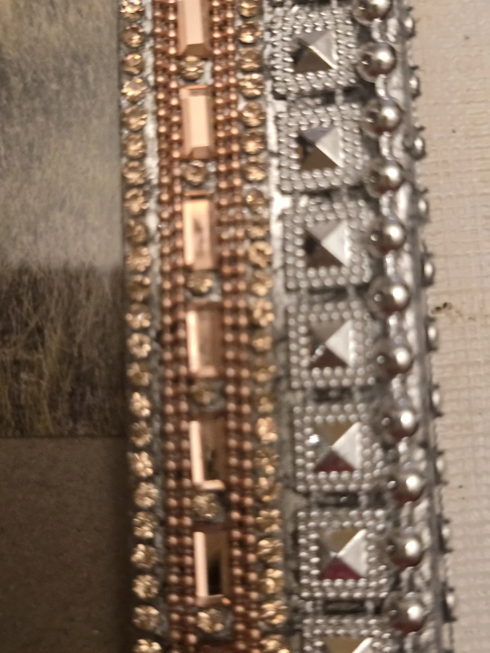 Rhinestone Embellished Gold Silver  Photo Frame - 8x10 New Handmade